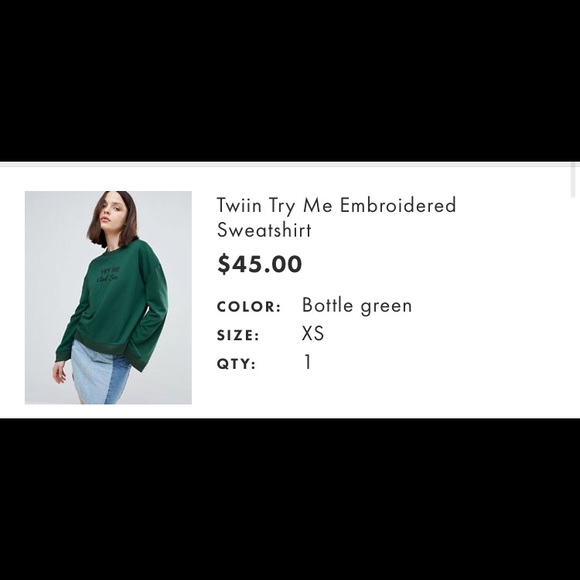 Twiin Try Me and See Green Wide Sleeve Sweatshirt - Picture 5 of 6